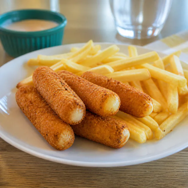 Palitos de mozzarella Kids con papas de Chicharrón Factory