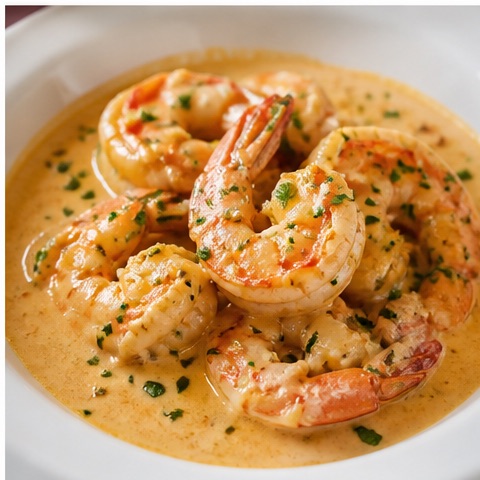 Camarones a la Criolla, Crema y Ajillo de Valentino Restaurant