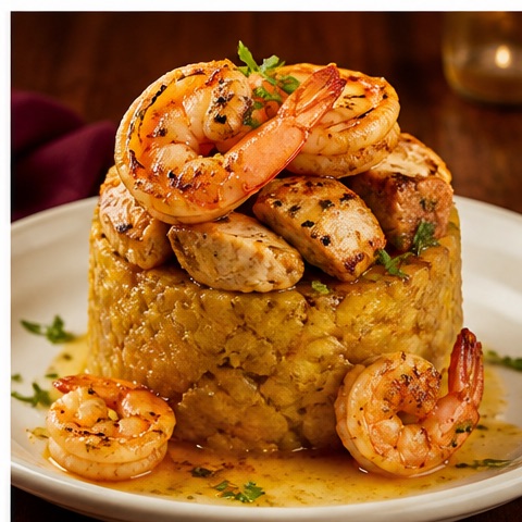 Mofongo de Camarones y Pollo de Valentino Restaurant
