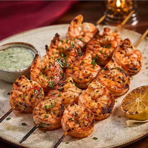 Brochetas de Camarones de Valentino Restaurant